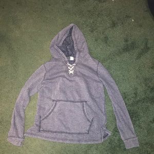 Blue Old Navy Sweatshirt with white cross cross